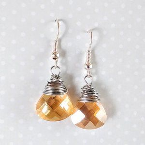 Topaz Teardrop Crystal Earrings